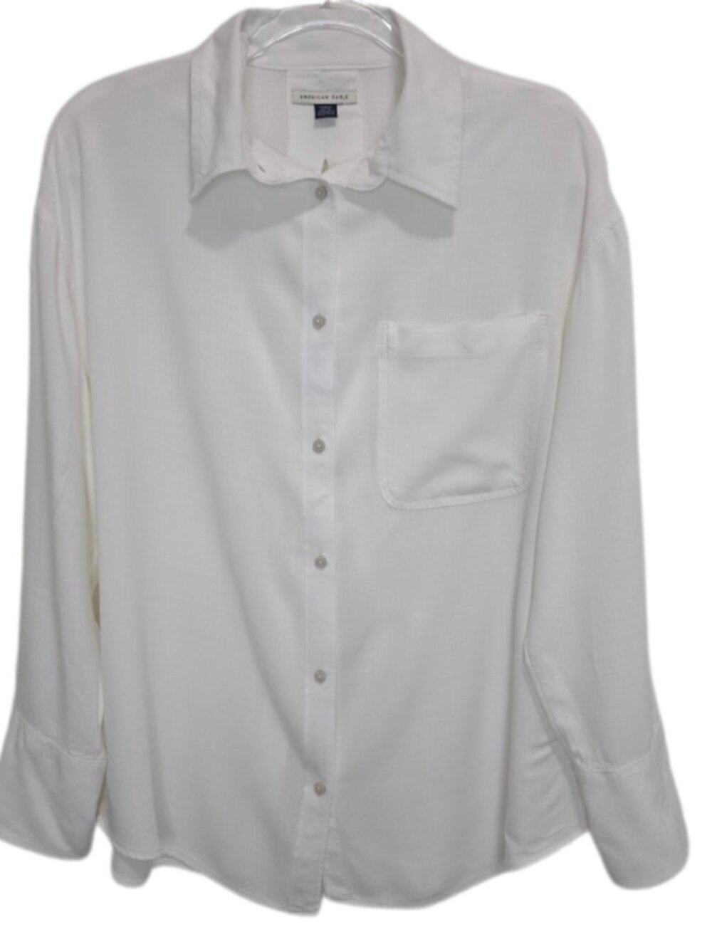1517 American Eagle Plus Loose Fit Open Tie Back Long Sleeve Blouse